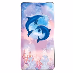 Serviette de Bain - ROTH - Dauphins - 60 x 120 cm - Microfibres - Lavable