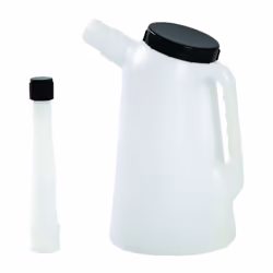 PE · Tube verseur flexible · Couvercle d’obturation pour bidon et tuyau · Deux échelles de graduation (litre UE / pinte US) · ...
