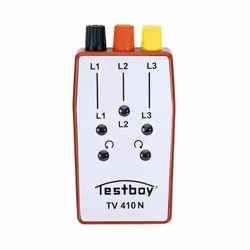 description Grâce à ses cinq lampes au néon, le Testboy® TV 410 N affiche la présence des trois phases et calcule le sens du ...
