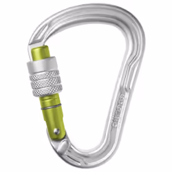 Edelrid 737690000060, Verrou à vis, Mousqueton à verrou, En forme de D, Aluminium, Vert clair, Argent, 22 kN