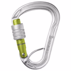 Edelrid 737720000060, Verrou à vis, Mousqueton à verrou, En forme de D, Aluminium, Vert clair, Argent, 22 kN