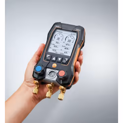 Description générale Avec le manomètre froid 2 voies TESTO 550S BT, vous êtes parfaitement équipé pour effectuer des mesures  ...
