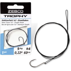 Bas de ligne en acier simple hameçon Zebco Trophy Trace 1x7