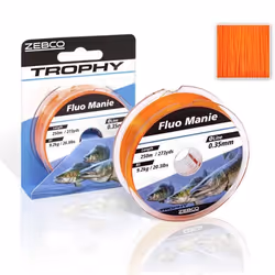 Ligne de Pêche - ZEBCO - Trophy Manie - Monofilament Rouge Fluo 035 mm - 92 kg - Adulte Mixte