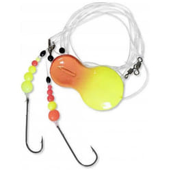 Zebco Inline Rft Flatty Rig Schollen pche avec hameon et Ligne monofilament Qualit suprieure Orange-Jaune 30 g
