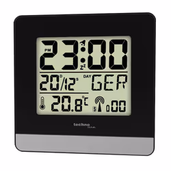 Technoline WT260, Réveil numérique, Noir, Argent, 12/24h, F, °C, LCD, Batterie