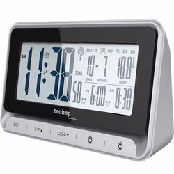 Technoline WT290, Réveil numérique, Rectangle, Noir, Argent, 12/24h, F, °C, AAA