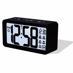 Technoline WT 496, Réveil numérique, Rectangle, Noir, Numérique, Classique, Batterie