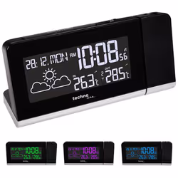 Technoline WT 539, Réveil numérique, Noir, rendez-vous, Temperature, Temps, AA Mignon LR06, 160 mm, 72 mm