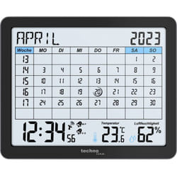 Techno Line - WT2600 radiopiloté(e) Calendrier noir Heures de réveil 2