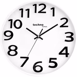 Technoline WT 4100, Mur, Quartz clock, Rond, Blanc, Plastique, Batterie