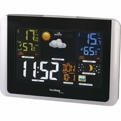 Technoline WS 6442, Noir, Argent, Baromètre d'intérieur, Baromètre d'extérieur, thermomètre, thermomètre, °C, LCD