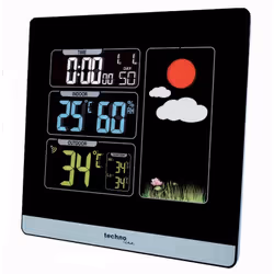 Technoline WS 6448, Noir, Thermomètre d'intérieur, Thermomètre d'extérieur, 120 mm, 24 mm, 120 mm