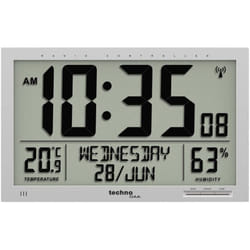 Technoline - Horloge murale Techno Line ws 8013 radiopiloté(e) 369 mm x 229 mm x 24 mm argent grand écran
