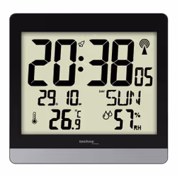 Technoline WS 8014, Mur, Digital clock, Rectangle, Noir, Argent, AA, 200 mm