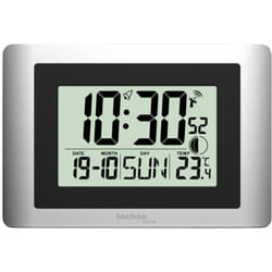 Technoline - Horloge radiopilotée Techno Line WS8028 radiopiloté(e) 220 mm x 56 mm x 150 mm x 56 mm argent