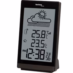 Technoline WS 9251, Noir, Thermomètre d'intérieur, Thermomètre d'extérieur, thermomètre, thermomètre, AA, 84 mm