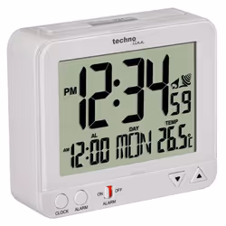 Technoline WT 195, Réveil numérique, Blanc, LCD, AA, 96 mm, 80 mm