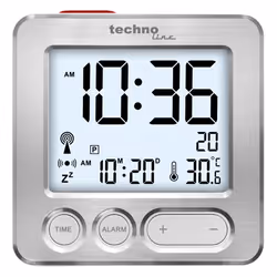 Technoline WT 265, Réveil numérique, Argent, F, °C, Batterie, AAA (LR03), 66 mm