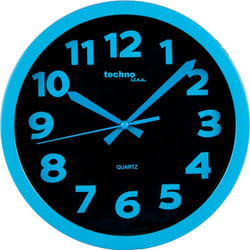 Technoline WT 7420 Mur Quartz clock Rond Noir, Bleu