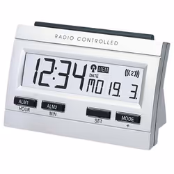 Technoline WT87, Réveil numérique, Rectangle, Argent, 12/24h, °C, LCD