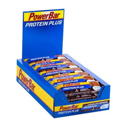 POWERBAR Lot de 30 barres Protein Plus - Réduit en sucre - Chocolat brownie - 35 g