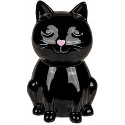 Tirelire Chat coeur 15 cm - Noir