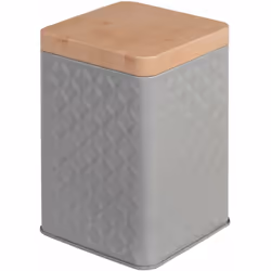 Boite à thé en métal - Gris métal Dimensions : Hauteur 16 cm x Largeur 10.7 cm - Profondeur 10.7 cm
