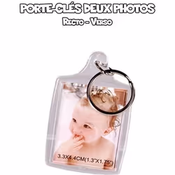 Porte-clés deux photos (recto verso)