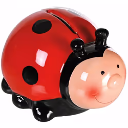 Tirelire pour enfant Petite Coccinelle En céramique Hauteur 7.5 cm - Largeur 9.5 cm - Profondeur 11 cm Ajoutez une touche de  ...