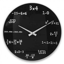 Horloge en verre formules mathématique