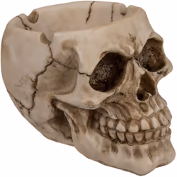 Cendrier en résine crâne En résine Dimensions : Hauteur 8 cm x Profondeur 10.5 cm Ce cendrier est conçu pour être pratique, a ...
