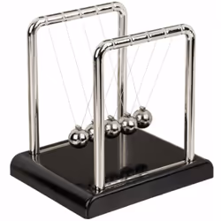 Petit Balancier de Newton En métal et PVC Hauteur 9.5 cm - Largeur 9 cm - Profondeur 7.5 cm