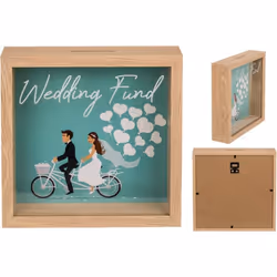 Tirelire Wedding Find en forme de cadre en bois - Multicolore - 20 x 20 cm