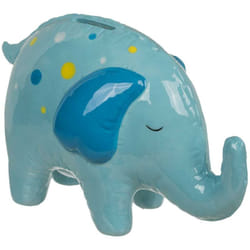 Tirelire éléphant bleu en céramique