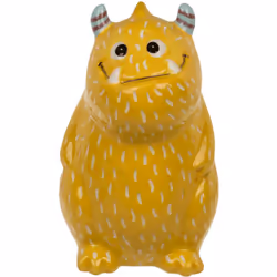 Tirelire Monstre Jaune Matière : Céramique Dimensions : Hauteur 15 cm - Longueur 12 cm - Largeur 9 cm Couleur dominante : Jau ...