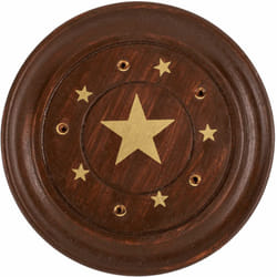 Porte bâton d'encens rond en bois motif Étoile