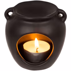 Brûle-parfum en forme de jarre noire Matière : Céramique Dimensions : Hauteur 9 cm - Largeur 8 cm - Profondeur 8 cm Apportez  ...