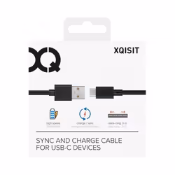 Xqisit 31298 câble USB 3 m USB 2.0 USB A USB C Noir