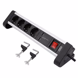 Olympia SL 2425 U, 1,5 m, Intérieure, 1,5 mm², Noir, Argent, Aluminium, 4 sortie(s) CA
