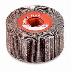 Flex Roues à lamelles Roues à lamelles, grain 60, 100 Ø x 50 / Référence. 250.498 Roue de ponçage souple à lamelles. Pour enl ...