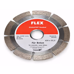 Flex Diamantjet - Disque de tronçonnage diamanté pour béton standard Disque diamanté Ø125 pour béton Super Premium / Référenc ...