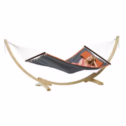 AMAZONAS AZ-6010130, Hamac avec cadre, 160 kg, 1 personne(s), Coton, Polyester, Gris, Bois