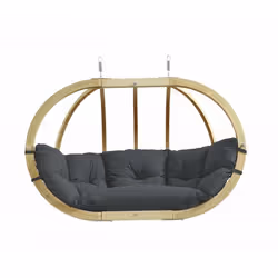 AMAZONAS AZ-2030840, Fauteuil œuf suspendu, Avec support, Intérieur & extérieur, Noir, Polyester, 200 kg
