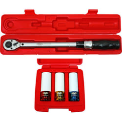 Famex - 10865-3N clé dynamométrique, 40-210 Nm, avec 10808, douilles pour jantes alu 17, 19, 21 mm