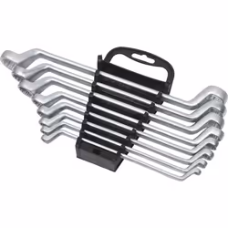 FAMEX 10154-8 Jeu de clés polygonale double dans support plastique - 8 pièces selon DIN 838, en acier au chrome-vanadium forg ...