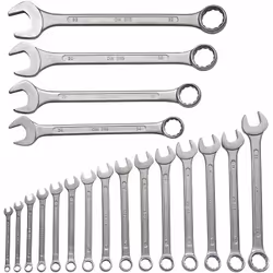 FAMEX 10344-19 Jeu de 19 clés mixtes selon la norme DIN 3113, en acier au chrome-vanadium de haute qualité Forgé, trempé, chr ...