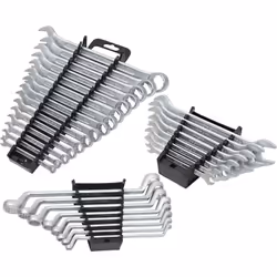 FAMEX 10180-31 Jeu de clés à molette 31 pcs. Jeu de clés mixtes à fourche 15 pcs. selon DIN 3113, en acier au chrome-vanadium ...