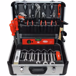 Avec la mallette à outils FAMEX 429-88, vous disposez d'une caisse à outils avec un assortiment d'outils de qualité supérieur ...