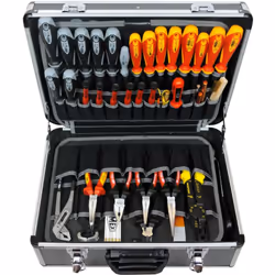 Caisse à outils en aluminium à 2 palettes avec 56 poches our l'outils avec 2 palettes d'outils avec 56 poches : - palette sup ...